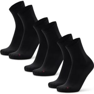DANISH ENDURANCE Meias esportivas Quarter – Meias respiráveis de secagem rápida para corrida e ginástica para homens e mulheres, pacote com 3 e 5, Preto liso, M : Moda