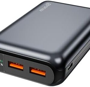 Geonav Power Bank, Carregador Portátil Universal 20.000mAh, USB-A (até 18W) + USB-C (até 20W), Compacto, Carregamento Rápido, Pass Through, Led Indicador de Bateria, PB20K20WSG, Cinza espacial | Amazon.com.br