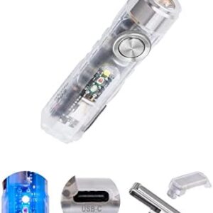 RovyVon 4ª lanterna USB-C Aurora A8 EDC, LED máx. 6500 K 650 lúmens, chaveiro com clipe/base magnética, modo de bloqueio, presente para verificar ao ar livre (365 nm/vermelho/branco) : Amazon.com.br