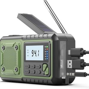 SIYEGK Rádio de Emergência com Manivela, Rádios Meteorológicos, Rádios Solares com Emergências Por Manivela, Rádio de Alerta Meteorológico Noaa/Am/Fm, Alarme Sos, Lanterna, Luz de Leitura, Entrada | Amazon.com.br