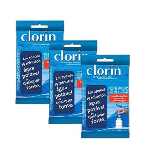 3 Pacotes C/10 Clorin 1 Limpa Agua Elimina Bactérias Germes : Casa