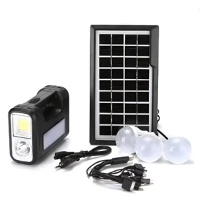 Painel Solar Portátil Luatek Lk-3102 3 Lâmpadas Led Recarregável Preto 127/220v