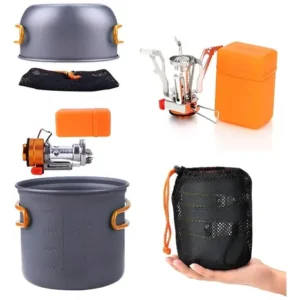 Mini Fogareiro Automático + Kit De Panelas 2 Pçs Ds-101